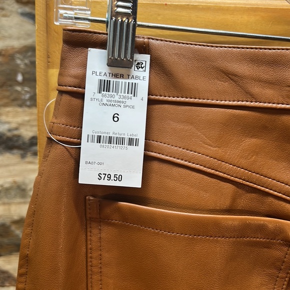 New International Concepts Cinnamon Spice Pleather Pants - Picture 3 of 3